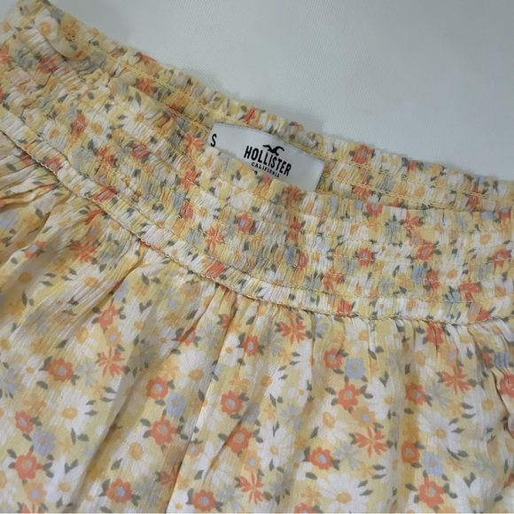 Hollister Floral Yellow Side Slit Wide Leg Pants - Picture 6 of 6